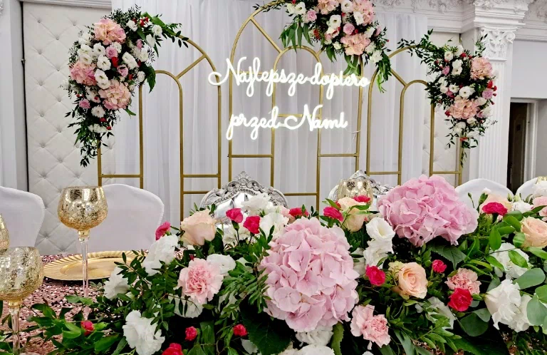 kwiaty na sali weselnej